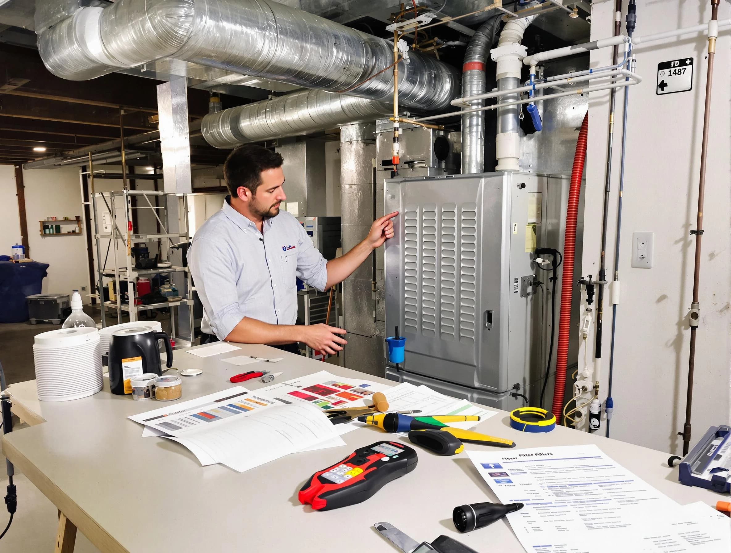 Lakeside Air Duct Cleaning inspector conducting detailed filter system evaluation using professional diagnostic tools in Lakeside