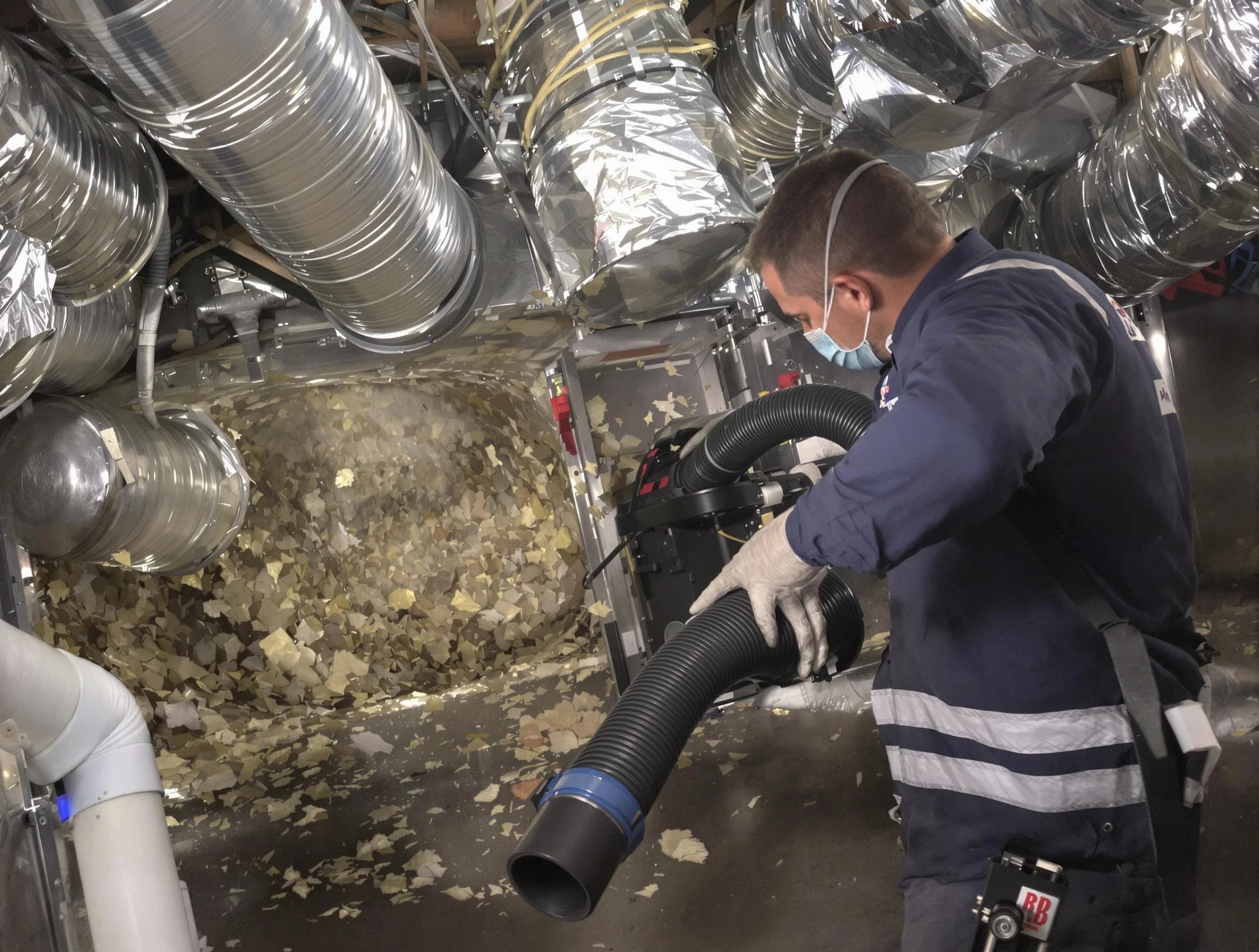 Lakeside Air Duct Cleaning specialist operating negative pressure cleaning equipment for thorough duct maintenance in Lakeside