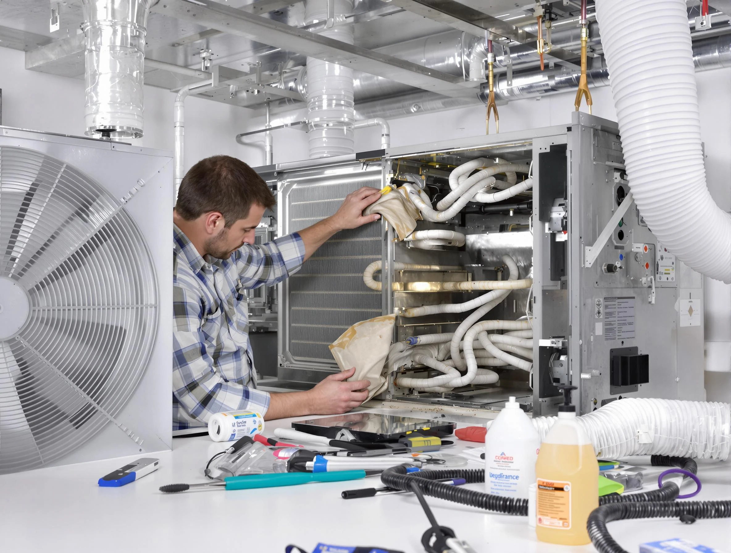 Lakeside Air Duct Cleaning specialist performing precision AC coil cleaning in Lakeside