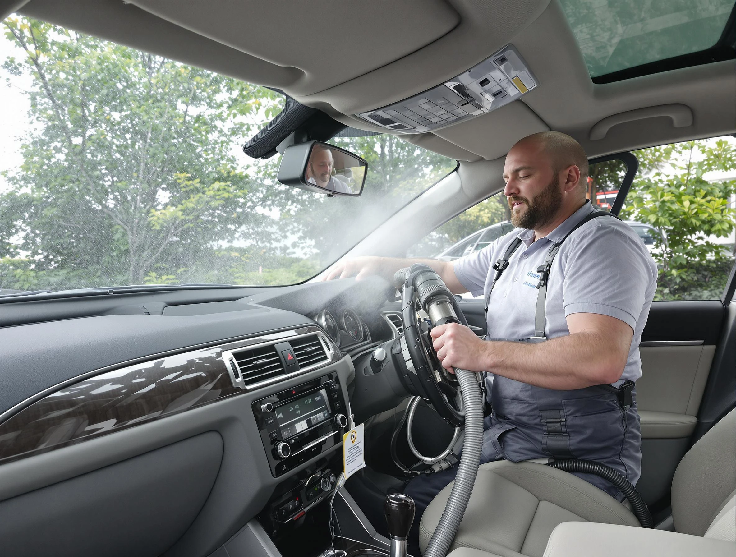 Lakeside Air Duct Cleaning specialist performing professional car duct cleaning in Lakeside