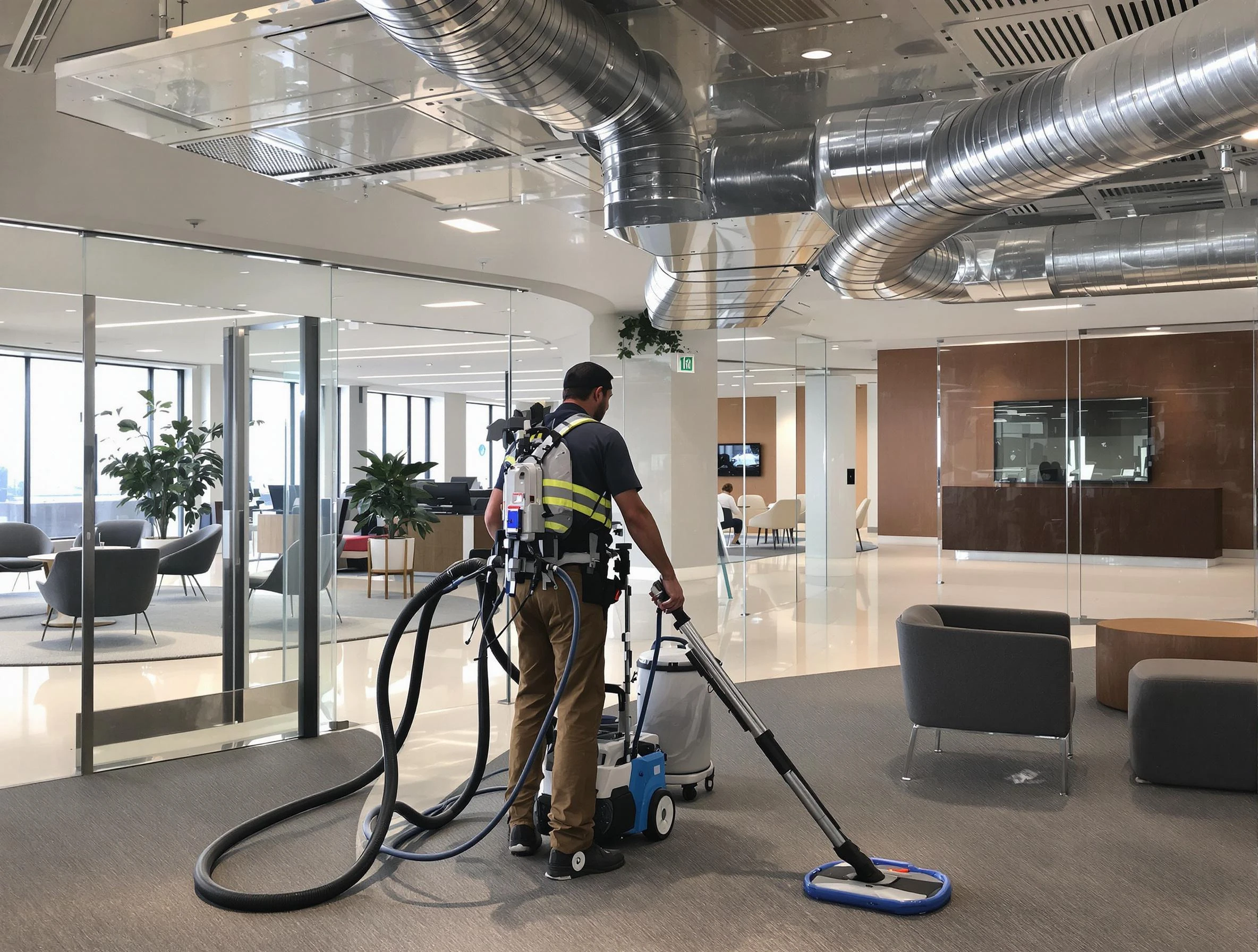 Commercial duct cleaning service by Lakeside Air Duct Cleaning in Lakeside