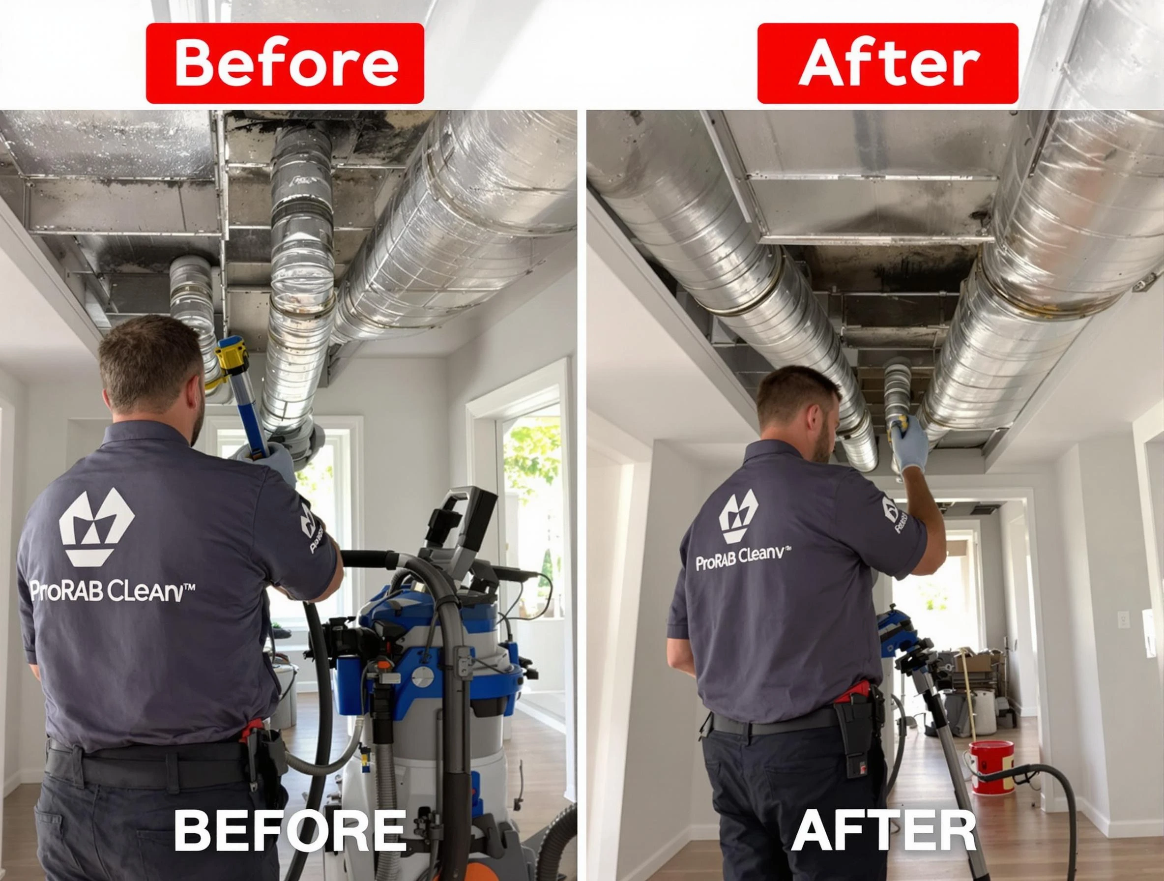 Lakeside Air Duct Cleaning expert performing thorough residential duct cleaning in a Lakeside home